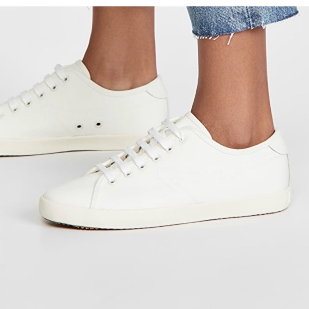 rag & bone White Low-Top Leather Sneakers